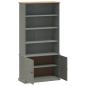Preview: Bücherregal VIGO Grau 85x35x170 cm Massivholz Kiefer