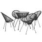 Preview: 5-tlg. Garten-Essgruppe PVC Rattan Schwarz