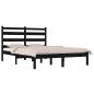 Preview: Massivholzbett Schwarz Kiefer 140x190 cm