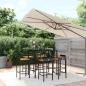 Preview: ARDEBO.de - 7-tlg. Gartenbar-Set Schwarz Poly Rattan & Massivholz Akazie