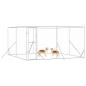 Preview: Outdoor-Hundezwinger Silbern 4x4x2 m Verzinkter Stahl
