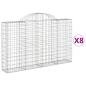 Preview: Gabionen mit Hochbogen 8 Stk. 200x30x120/140cm Verzinktes Eisen