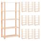 Preview: ARDEBO.de - Lagerregale 5 Böden 10 Stk. 80x38x170cm Massivholz Kiefer 250kg