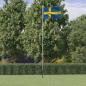 Preview: ARDEBO.de - Flagge Schwedens mit Mast 6,08 m Aluminium