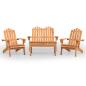 Preview: 4-tlg. Garten-Lounge-Set Adirondack Massivholz Akazie