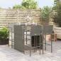 Preview: ARDEBO.de - 5-tlg. Gartenbar-Set Grau Poly Rattan