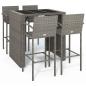Preview: 5-tlg. Gartenbar-Set Grau Poly Rattan