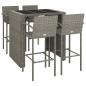 Preview: 5-tlg. Gartenbar-Set Grau Poly Rattan