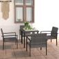 Preview: ARDEBO.de - 5-tlg. Garten-Essgruppe Poly Rattan Grau