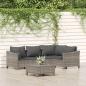 Preview: ARDEBO.de - 5-tlg. Garten-Lounge-Set mit Kissen Grau Poly Rattan
