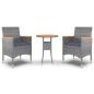 Preview: 3-tlg. Garten-Essgruppe Poly Rattan Grau