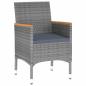 Preview: 3-tlg. Garten-Essgruppe Poly Rattan Grau