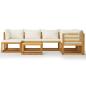 Preview: 8-tlg. Garten-Lounge-Set mit Auflagen Creme Massivholz Akazie