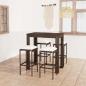 Preview: ARDEBO.de - 5-tlg. Gartenbar-Set mit Kissen Poly Rattan Braun