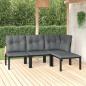 Preview: ARDEBO.de - 4-tlg. Garten-Lounge-Set Schwarz und Grau Poly Rattan