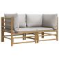 Preview: Garten-Ecksofas mit Hellgrauen Kissen 2 Stk. Bambus