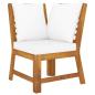 Preview: 4-tlg. Garten-Lounge-Set mit Auflagen Creme Massivholz Akazie