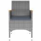 Preview: 3-tlg. Garten-Essgruppe Poly Rattan Grau