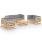 Preview: 8-tlg. Garten-Lounge-Set mit Kissen Kiefer Massivholz