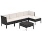 Preview: 6-tlg. Garten-Lounge-Set mit Auflagen Poly Rattan Schwarz