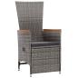Preview: 3-tlg. Garten-Lounge-Set mit Kissen Poly Rattan Grau