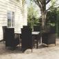 Preview: ARDEBO.de - 7-tlg. Garten-Essgruppe mit Auflagen Poly Rattan Schwarz