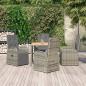 Preview: ARDEBO.de - 5-tlg. Garten-Essgruppe mit Kissen Grau Poly Rattan