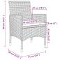Preview: 7-tlg. Garten-Essgruppe mit Kissen Poly Rattan Grau