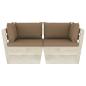 Preview: Garten-Palettensofa 2-Sitzer mit Kissen Fichtenholz