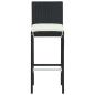 Preview: 5-tlg. Gartenbar-Set mit Kissen Poly Rattan Schwarz