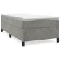 Preview: Boxspringbett mit Matratze Hellgrau 90x200 cm Samt