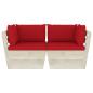 Preview: Garten-Palettensofa 2-Sitzer mit Kissen Fichtenholz