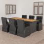 Preview: ARDEBO.de - 7-tlg. Garten-Essgruppe mit Auflagen Poly Rattan Schwarz