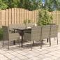 Preview: ARDEBO.de - 9-tlg. Garten-Essgruppe mit Kissen Schwarz und Grau Poly Rattan