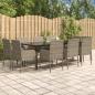 Preview: ARDEBO.de - 11-tlg. Garten-Essgruppe mit Kissen Schwarz & Grau Poly Rattan