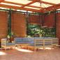 Preview: ARDEBO.de - 11-tlg. Garten-Lounge-Set mit Grauen Kissen Kiefer Massivholz