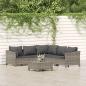 Preview: ARDEBO.de - 6-tlg. Garten-Lounge-Set mit Kissen Grau Poly Rattan