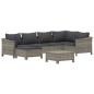 Preview: 7-tlg. Garten-Lounge-Set mit Kissen Grau Poly Rattan