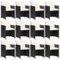 Preview: 13-tlg. Garten-Essgruppe mit Kissen Poly Rattan Schwarz