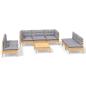 Preview: 8-tlg. Garten-Lounge-Set mit Grauen Kissen Kiefer Massivholz