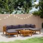 Preview: ARDEBO.de - 7-tlg. Garten-Lounge-Set mit Auflage Massivholz Akazie