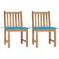 Preview: ARDEBO.de - Gartenstühle 2 Stk. mit Kissen Massivholz Teak
