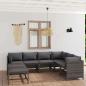Preview: ARDEBO.de - 8-tlg. Garten-Lounge-Set mit Kissen Poly Rattan Grau