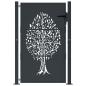 Preview: Gartentor Anthrazit 100x125 cm Stahl Baum-Design
