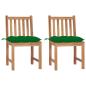Preview: ARDEBO.de - Gartenstühle 2 Stk. mit Kissen Massivholz Teak