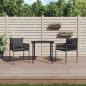 Preview: ARDEBO.de - 3-tlg. Garten-Essgruppe mit Kissen Poly Rattan und Stahl