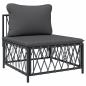 Preview: 7-tlg. Garten-Lounge-Set mit Kissen Anthrazit Stahl