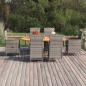 Preview: ARDEBO.de - 7-tlg. Garten-Essgruppe Poly Rattan Grau