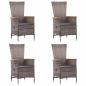 Preview: 7-tlg. Garten-Essgruppe Poly Rattan Grau