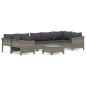 Preview: 8-tlg. Garten-Lounge-Set mit Kissen Grau Poly Rattan